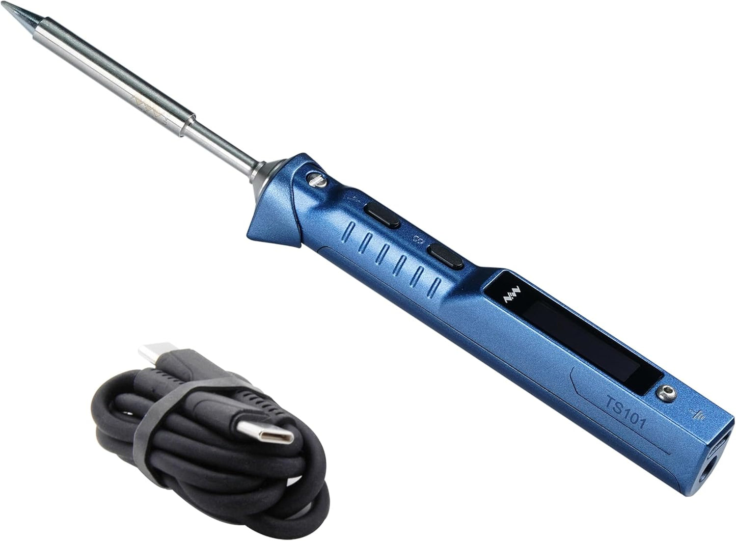 YKEY Original Blue TS101 Electronics Soldering Iron Station Kit USB Type C Power Portable Adjustable Temperature OLED Welding Tool TS100 Upgraded(TS-B2 Tip)