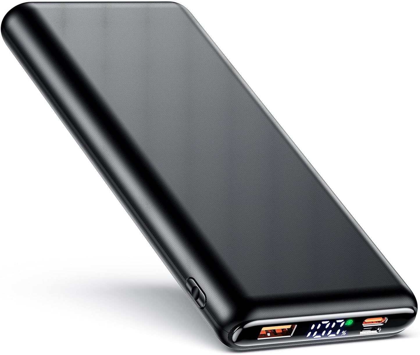 ZZI Portable Charger, 32000mAh 5V/3A Power Bank with Dual 22.5W High-Speed Charging, Thinnest Travel Essentials with LED Display, Battery Pack Compatible with iPhone Samsung iPad etc (Black)