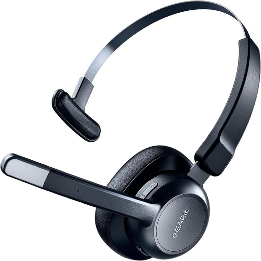 GEARit Wireless Bluetooth Headset with Mic - Multipoint Dual Connect, Noise Cancelling Trucker Headset for Phone Calls - All-Day Talk Time - Headphone with Microphone & Mute Button for Office Work
