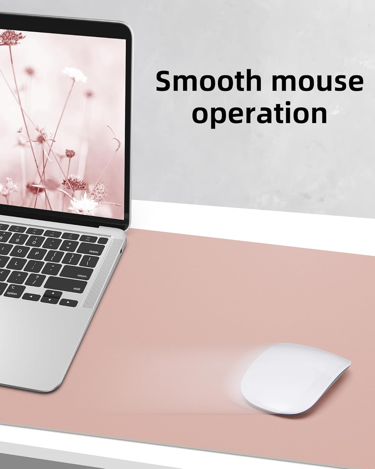 Leather Desk pad Protector,Large Desk mat,Mouse pad,Non-Slip Desk pad,Office Desk Mat,Waterproof Desk boltter, Keyboard mat for Office/Home/Décor (48in*17in, Pink)