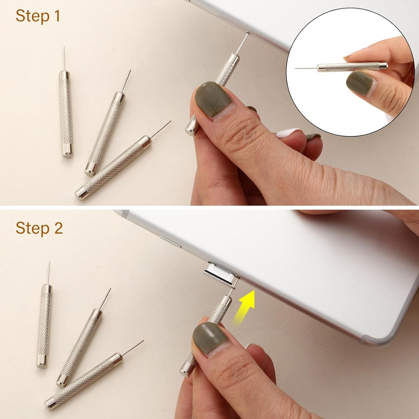 Outus 8 Pack Sim Card Removal Tool Sim Card Ejector Tray Pin Needle with 4 Cleaning Cloth Compatible with Most Phone Models