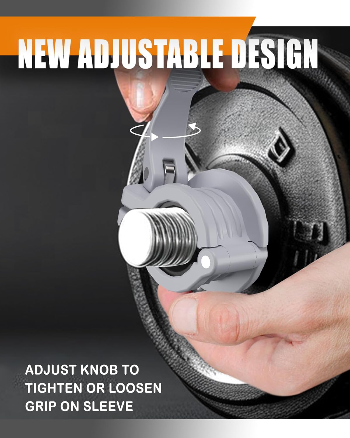 MAXRICH T Barbell Clamp 1 inch Multiple Sizes & Adjustable Weight Clips for Barbell Quick Release Barbell Clips|Barbell Collar Bar Locks for Weight Lifting (Gray)