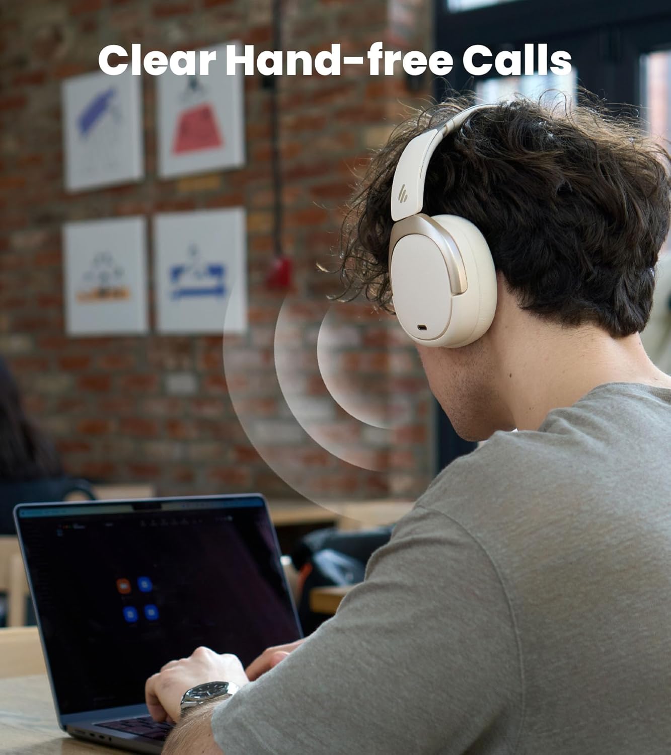 Edifier W80 Over Ear Headphones with -49dB Active Noise Cancelling, LDAC Hi-Res Wired & Wireless, AI Clear Call, Fast Charging, Multipoint Connection, Bluetooth V5.4 - Ivory