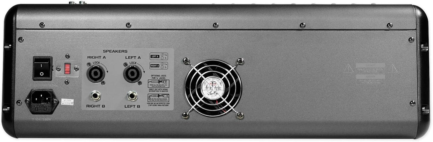 Rockville RPM1470 6000W Peak 14-Channel Powered Mixer, 750W RMS x 2 at 4 Ohm, USB/Bluetooth, 24-Bit Effects, 14 XDR2 Mic Preamps, for Live Events/Church Bands