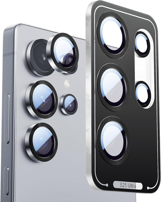 X-it Camera Lens Protector for Samsung S25 Ultra, 9H Tempered Glass, Independent Metal Aluminum Edge Original Protection Design, Suitable for Phone Case, Anti-scratch, Anti-reflective,Blue