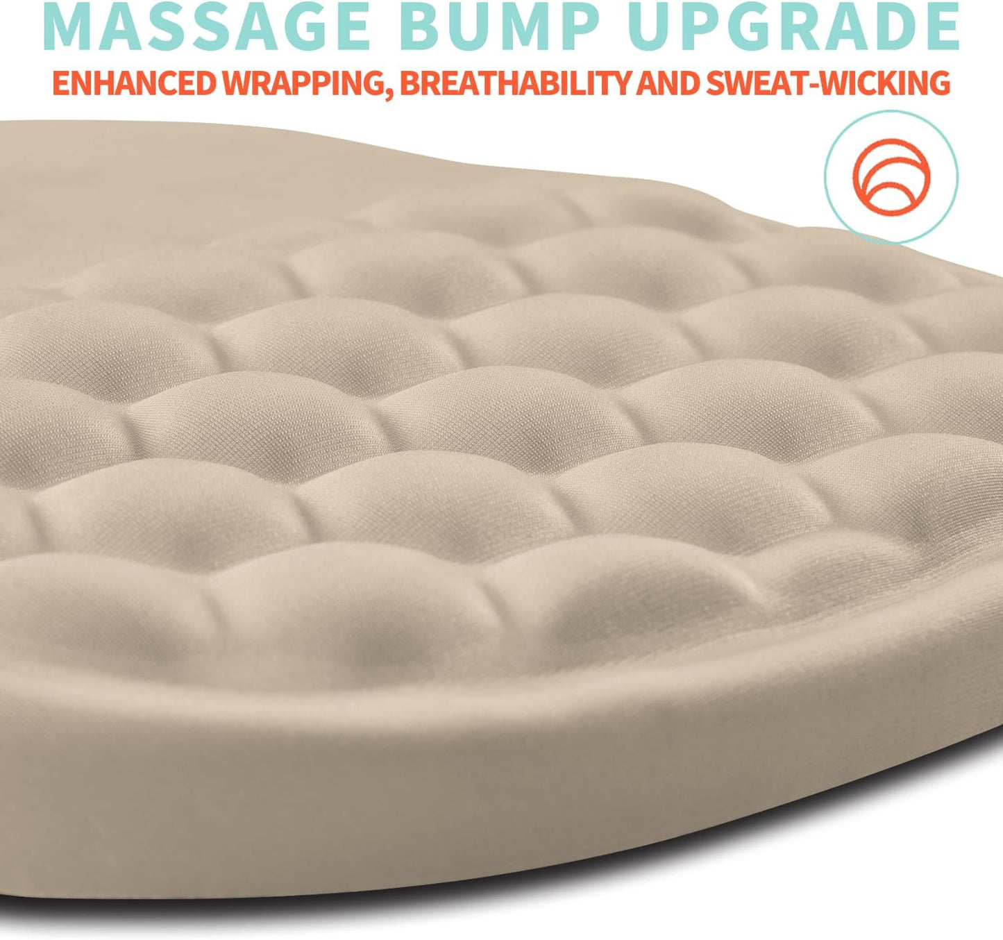 Ergonomic Mouse Pad Wrist Support with Memory Foam Massage Bulge, Carpal Tunnel Pain Relief Mousepad Wrist Rest for Mouse(12x8 inch, Apricot)