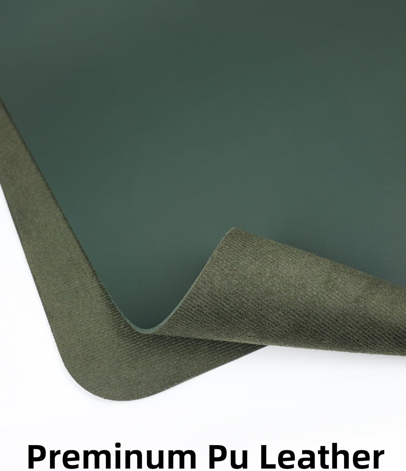 Leather Desk Pad Protector,Mouse Pad,Office Desk Mat, Non-Slip PU Leather Desk Blotter,Large Desk mat,Waterproof Keyboard mat for Office/Home/Decor (Dark Green,48" x 24")