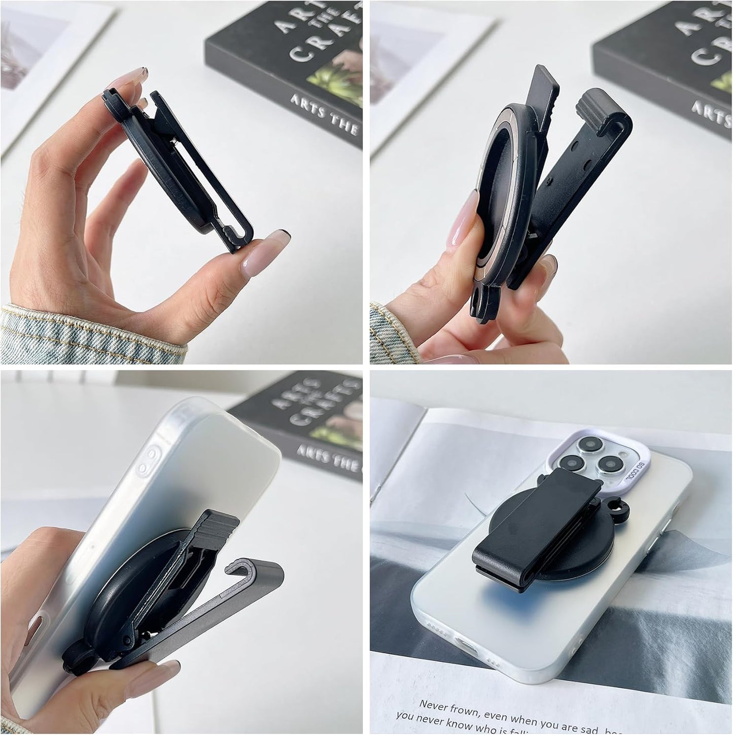 Ysnzaq Belt Clip Holder, Shoulder Bag Holder, Strong Magnetic Attraction Protection, Cell Phone Accessories for Outdoor Work Hiking XTJ Black