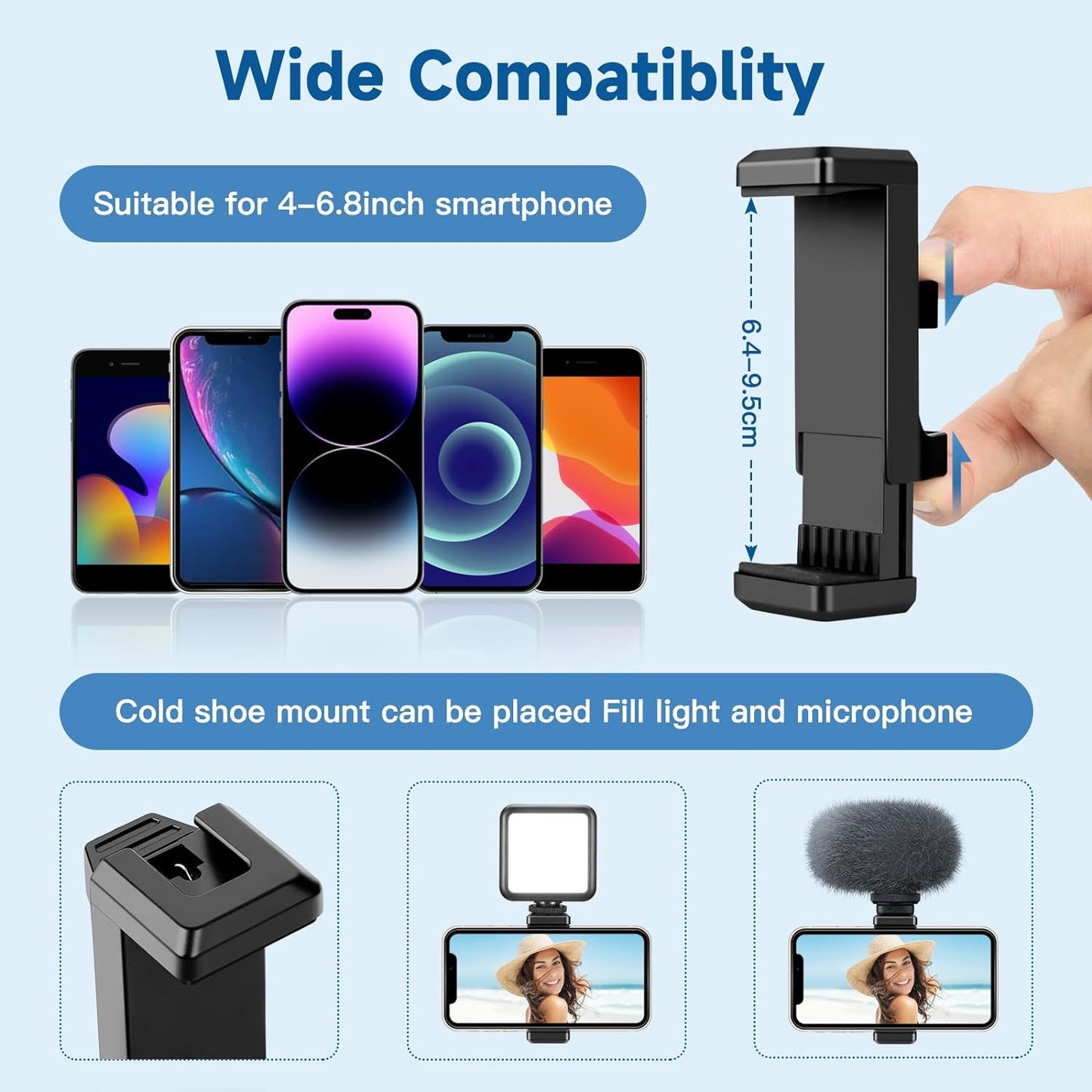 Phone Tripod Stand, 85" Tall Cellphone Tripod for iPhone with Gooseneck Remote, Flexible Portable Phone Stand for Recording, Compatible with iPhone 14 13 12 pro Android Camera