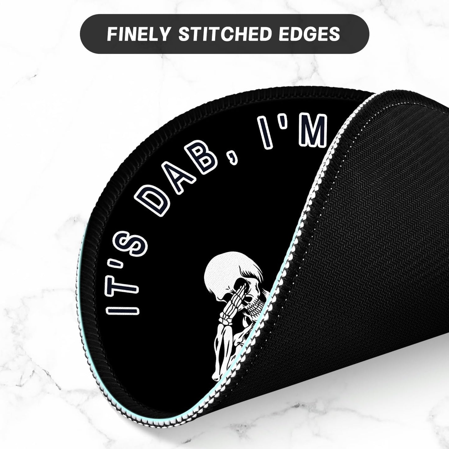 ITNRSIIET Round Mouse Pad with Stitched Edge Premium-Textured Waterproof Non-Slip Rubber Base Desktop Protection Mat Diameter 8.7 inches, Dab