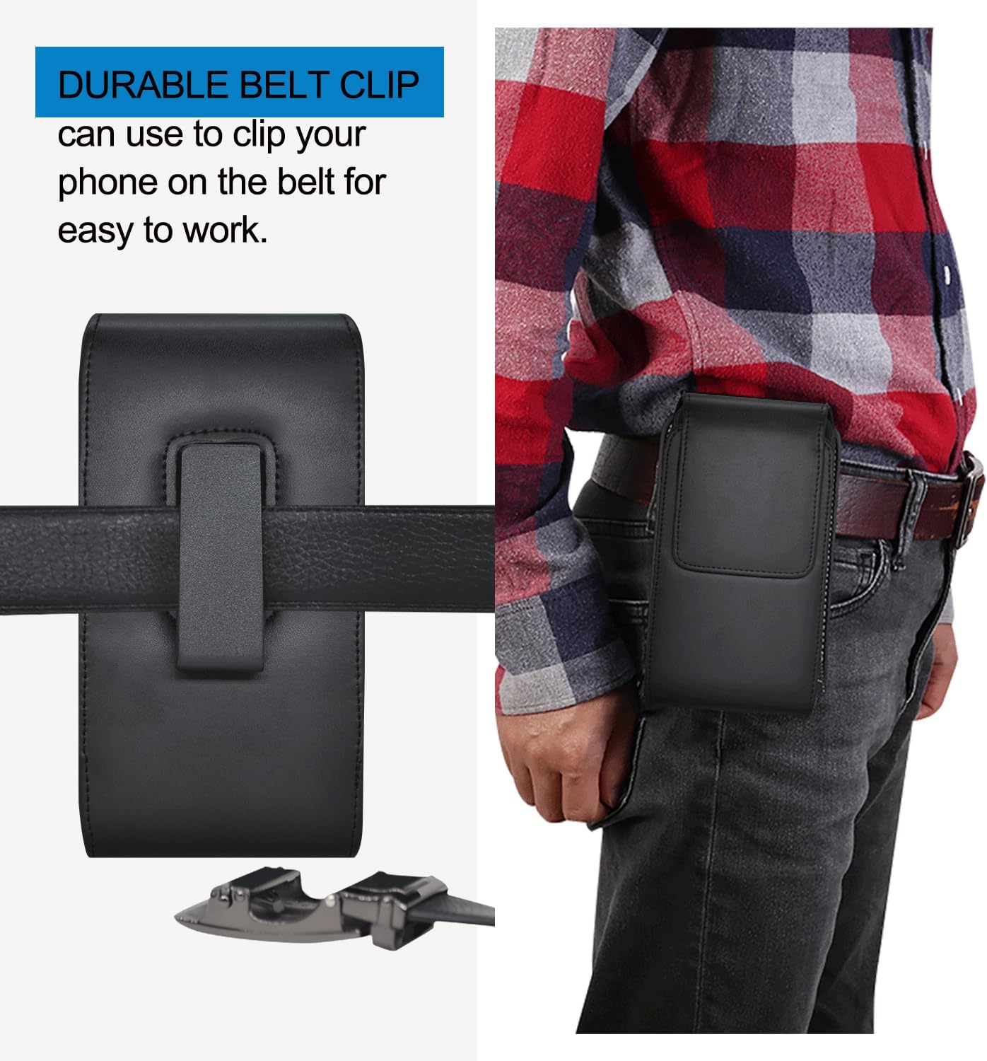 Galaxy S25 Ultra S24 S23 S22 S21 Note 20 Ultra Phone Holster Holder Phone Belt Clip Case PU Leather Pouch for Samsung Galaxy A03S A16 A15 A14 A13 A12 A23 A32 A35 A34 5G, Google Pixel 8 7 6 Pro