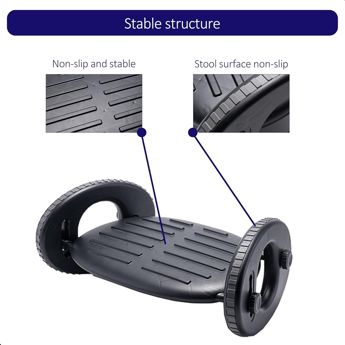 Under Desk Footrest – 4-Level Angle Adjustment & Active Rocker Feature, Durable ABS Foot Support, Anti-Slip Design, Ideal for Office, Home, Travel & Posture Correction