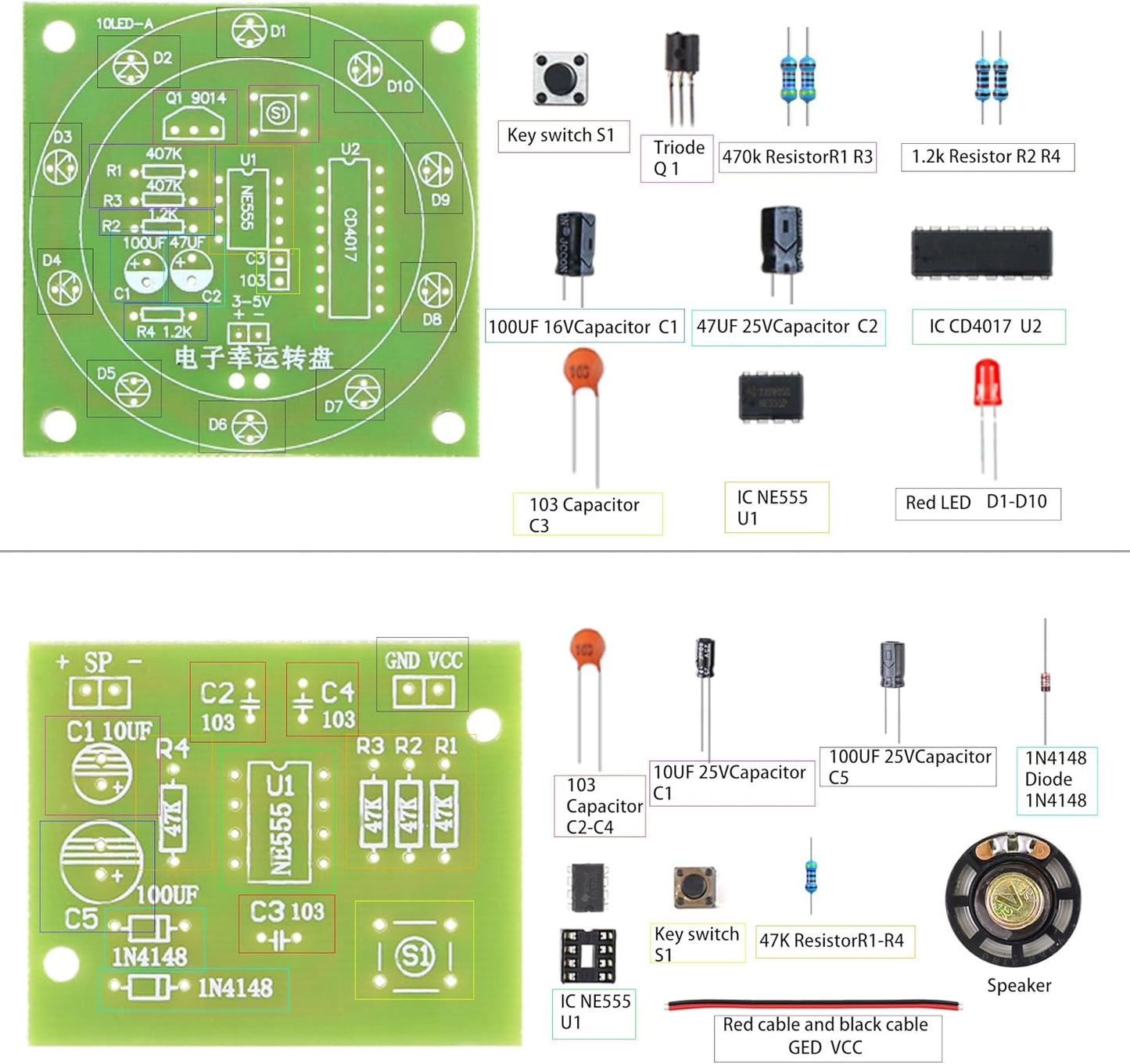 Soldering Practice Kit 5 DIY Electronics Projects Soldering Kit DIY Tesla Coil Simple Welding Skills Plug-in Circuit Kit Learn Soldering Kit for Beginners (5-Kits-TSL)