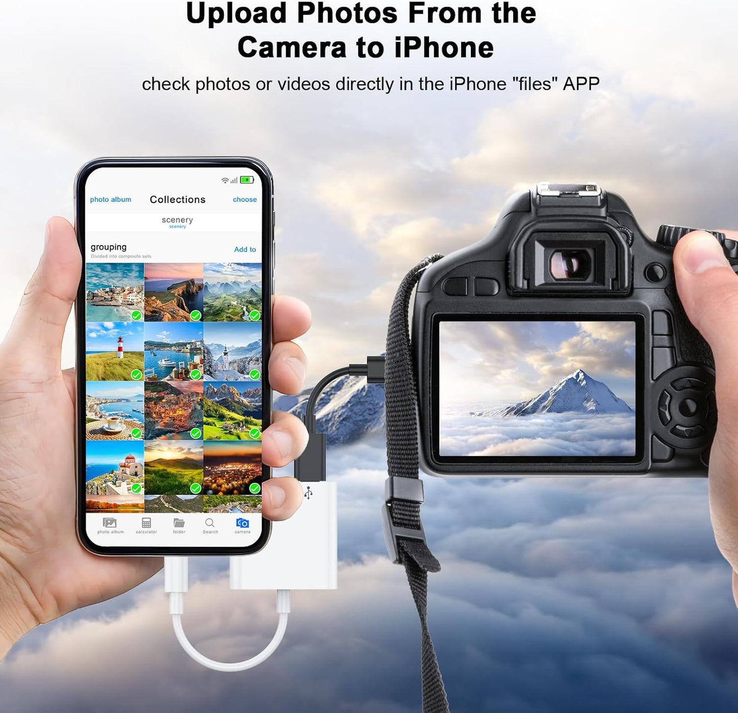 [Apple MFi Certified] Lightning to USB OTG Adapter for iPhone 14, USB3.0 Camera Adapter with Fast Charging Port for iPhone14/13/12/11/XS/X/8/7/6/SE/iPad/Card Reader/USB Flash Drive/Keyboard/Mouse