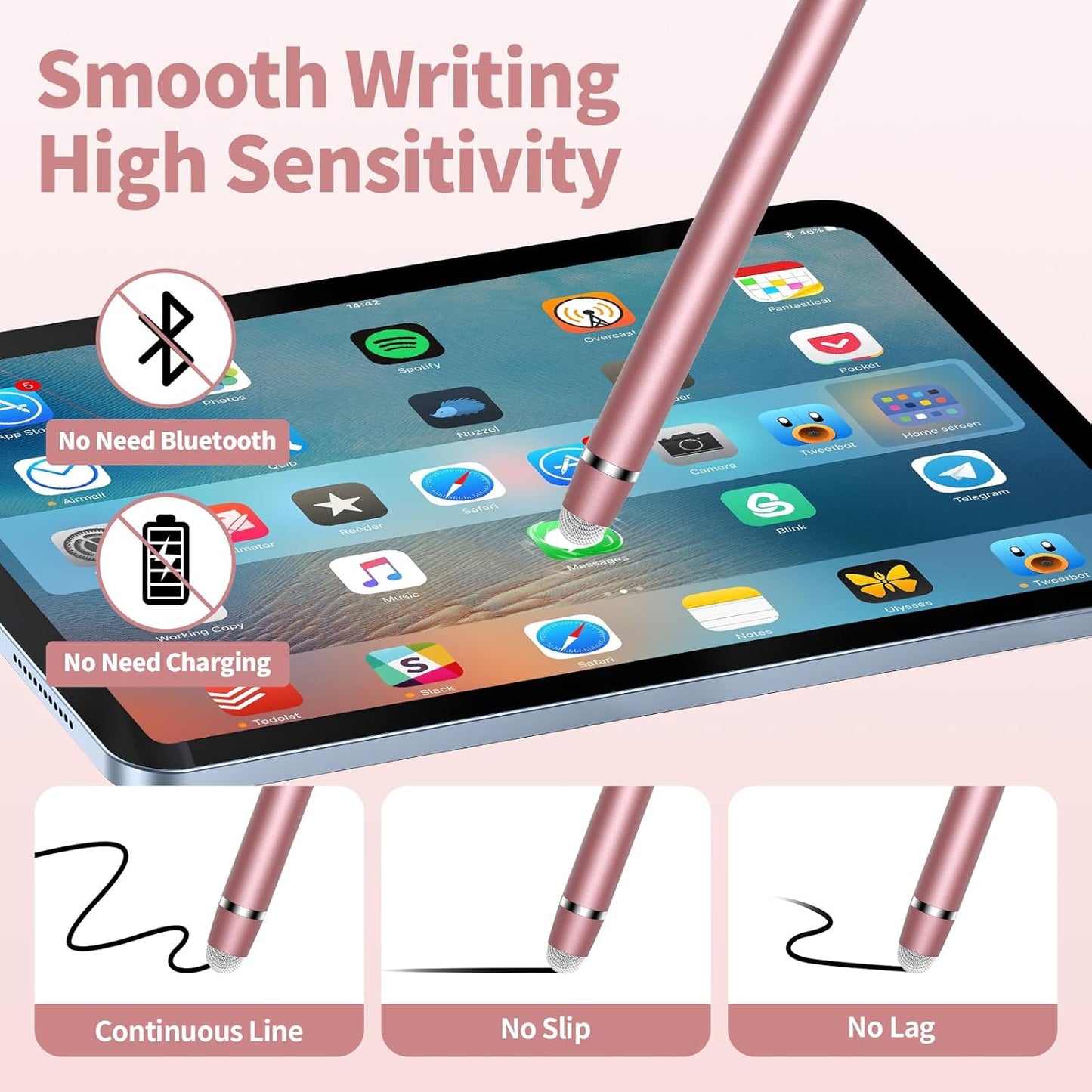 5 PCS Stylus Pen for Touchscreen,2-in-1 High Precision,Sensitive Stylus Pen,Suitable for iPhone/ipad/Android Tablets,Compatible with All Touch Screens Devices
