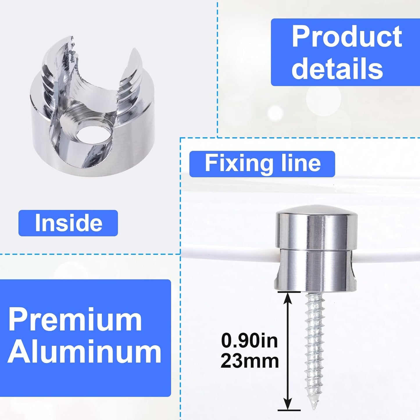 5 Sets Charger Holders for Cords, Silver Adjustable Cable Anchor Holders, Adhesive Metal Cord Clips, Cable Management Wire Organizers for Desk, Office, Nightstand