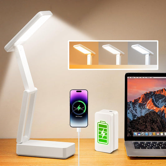 Rechargeable Lamps Cordless Lamps,6000mAh Battery Powered Lamp,3 Colors+Dimmable Desk Light,Rechargeable Table Lamp with USB Charging Port+45min-Timer,Wireless & Portable Light,Battery Operated Lights