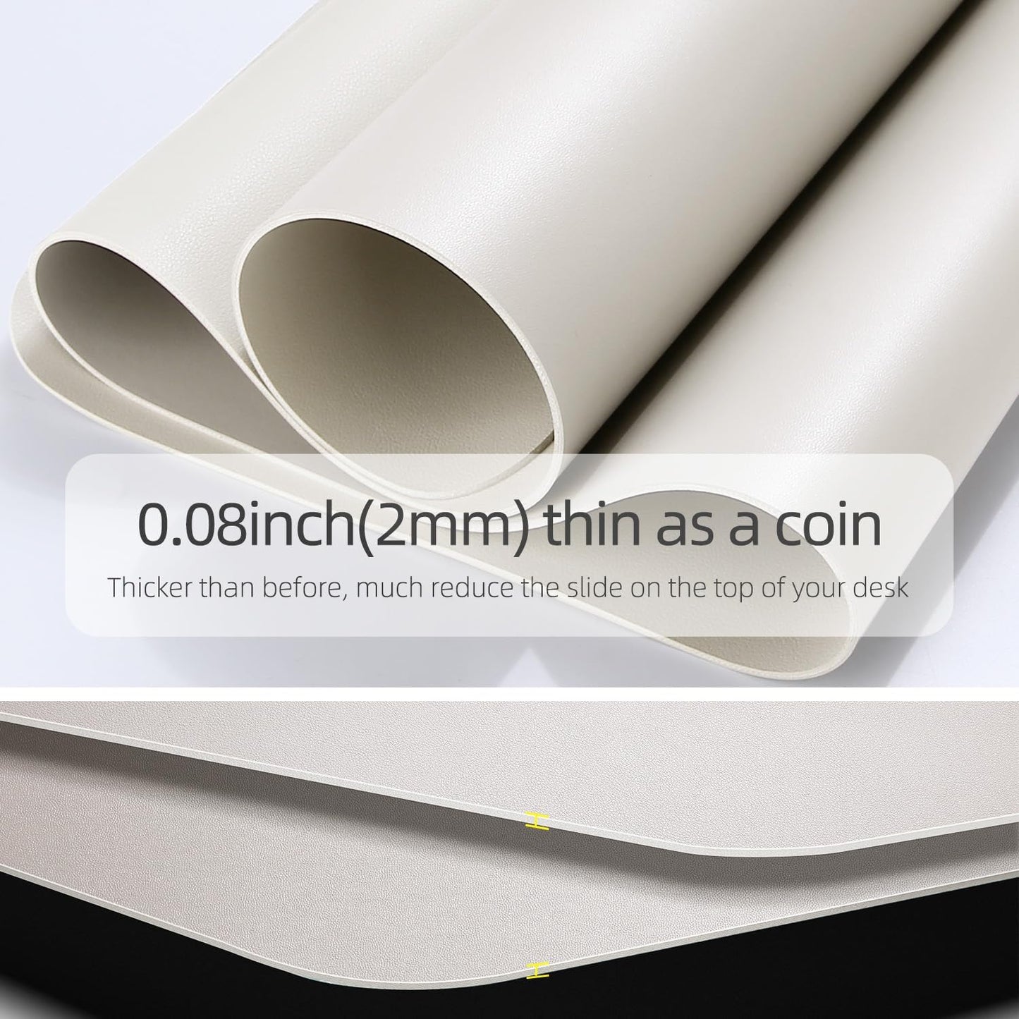 YSAGi Multifunctional Office Desk Pad, Ultra Thin Waterproof PU Leather Mouse Pad, Dual Use Desk Writing Mat for Office/Home (23.6" x 13.7", Grey)