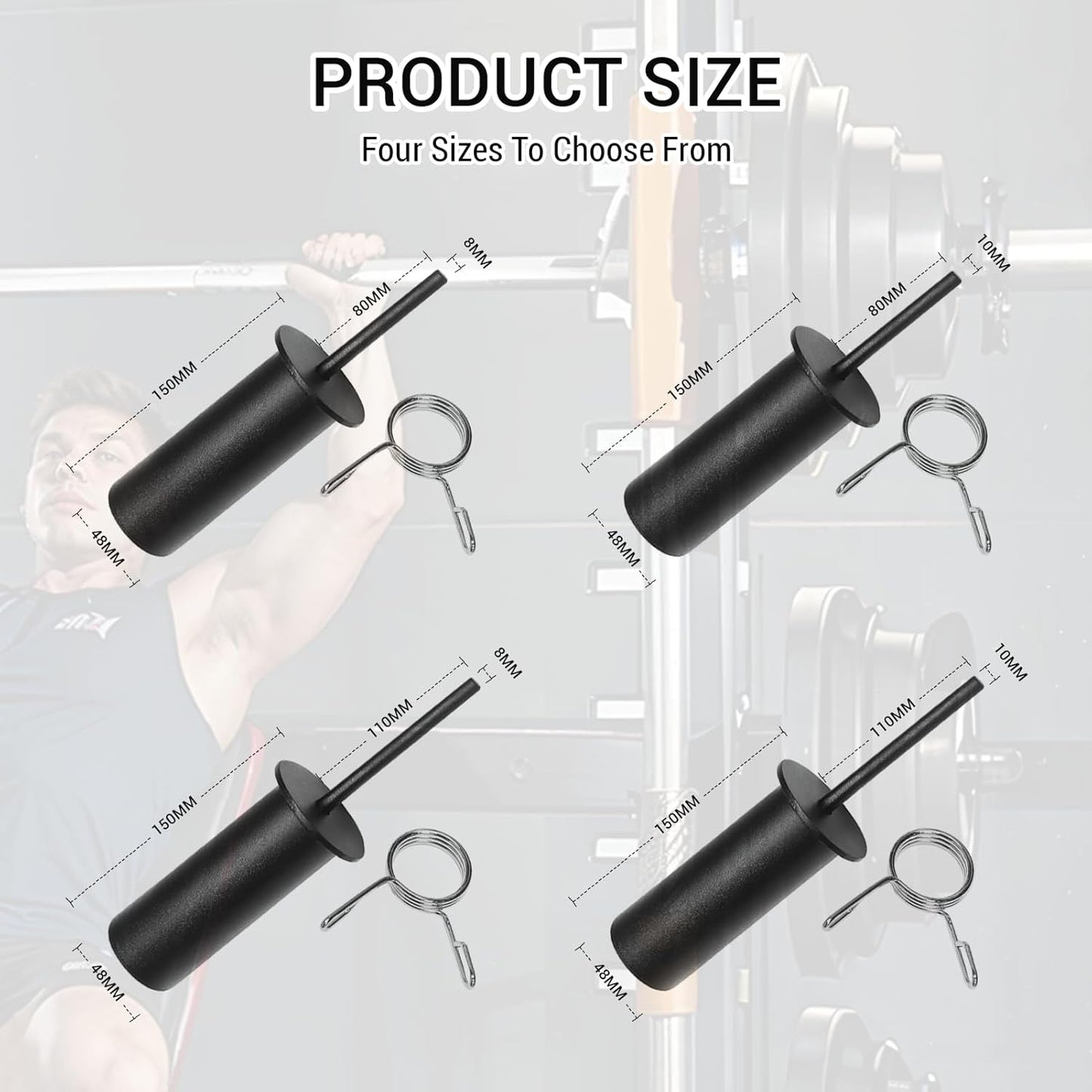 Weight Stack Pin, Gym Pin with Spring Clip Collar, Weight Pins for Weight Stack Machine, Weight Stack Extender Pin Strength Training Equipment for Cable Tower and Functional Trainer Machin