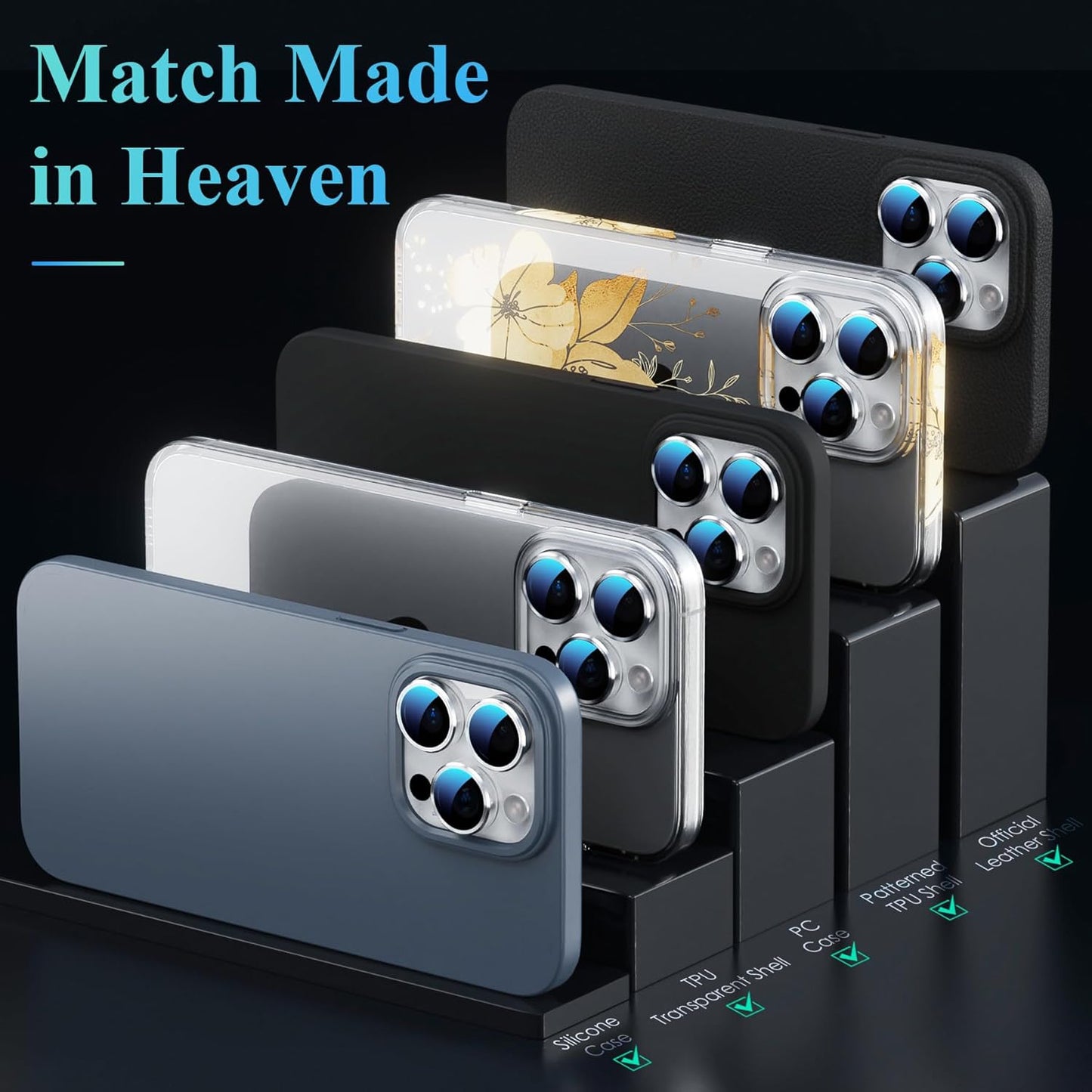 YWXTW Camera Lens Protector for iPhone 16 Pro/iPhone 16 Pro Max, [1 Step Installation Tray] Tempered Glass Screen Protector Metal Individual Camera Cover Accessories Case Friendly (White Titanium)