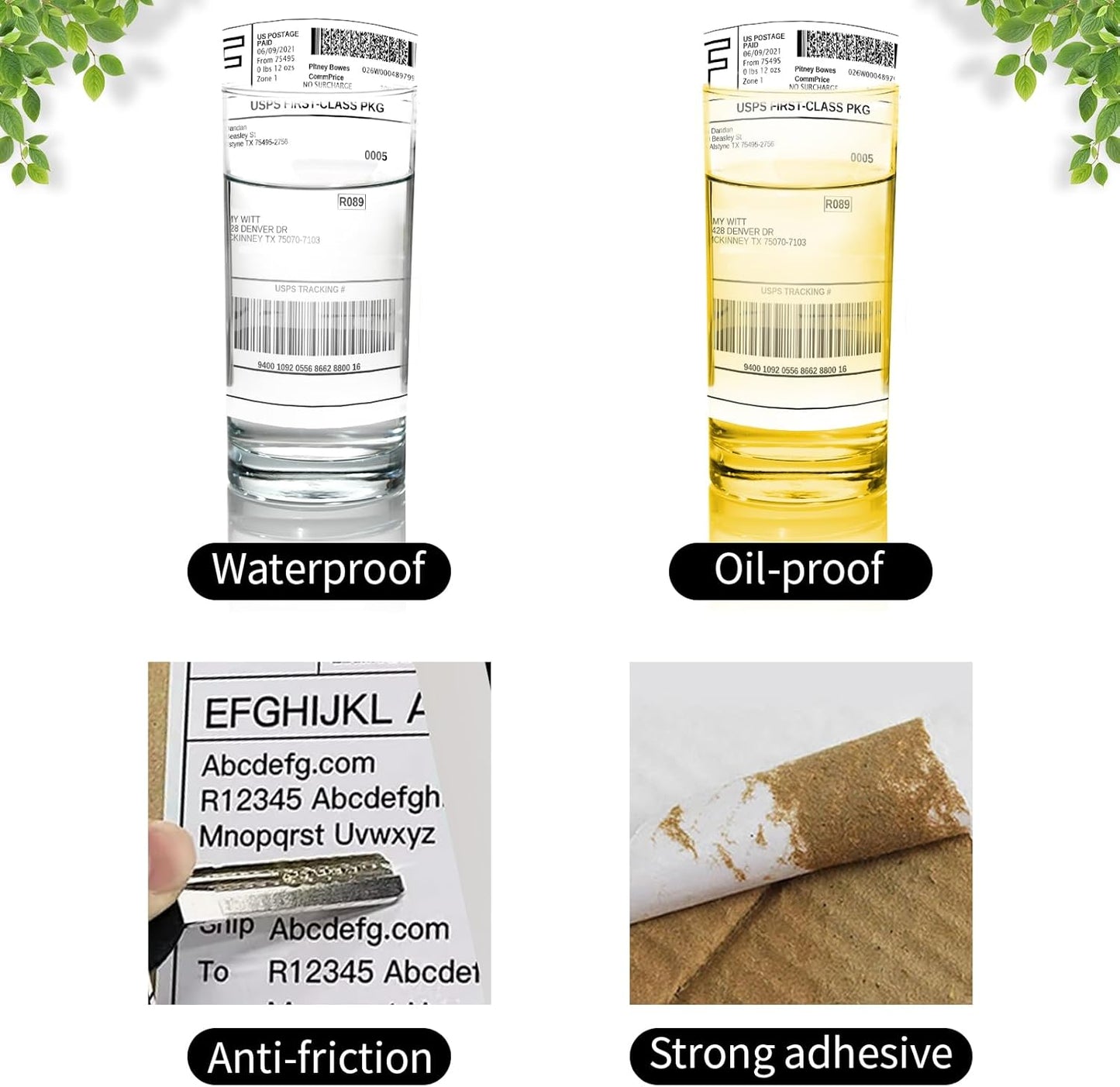 FungLam 4"X6" Thermal Shipping Labels, 4X6 Labels,White Mailing Shipping Labels, Perforated, 250 Labels,Compatible with iDPRT, JADENS and Rollo.