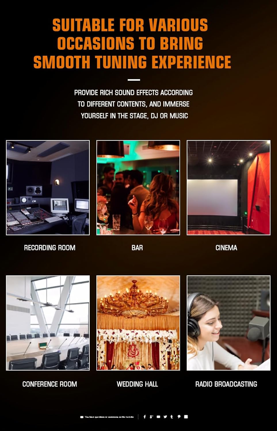 A-Series Professional Mixer for Recording DJ Stage Karaoke Music Application w/USB Drive for Computer Recording Input, XLR Microphone Jack, 48V Power, RCA Output for Professional (10-Channel)