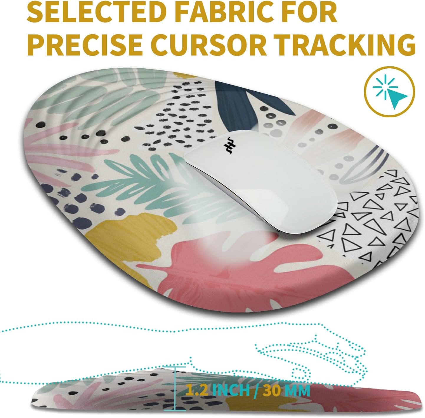 Hokafenle Ergonomic Mouse Pad Wrist Support with Stepped-Wedge Design, Wrist Rest Pain Relief Mousepad Filled with Memory Foam, Carpal Tunnel Mousepad for Wireless Mouse(12x8 inch, Tropical Plants)