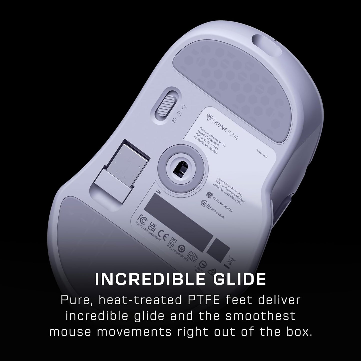 Turtle Beach Kone II Air – Wireless Ergonomic RGB Gaming Mouse, 350-Hr Battery, 26K DPI Optical Sensor, 100M Click Optical Switches, 21 Customizable Inputs, 4D Free-Spin Scroll Wheel – Arctic White