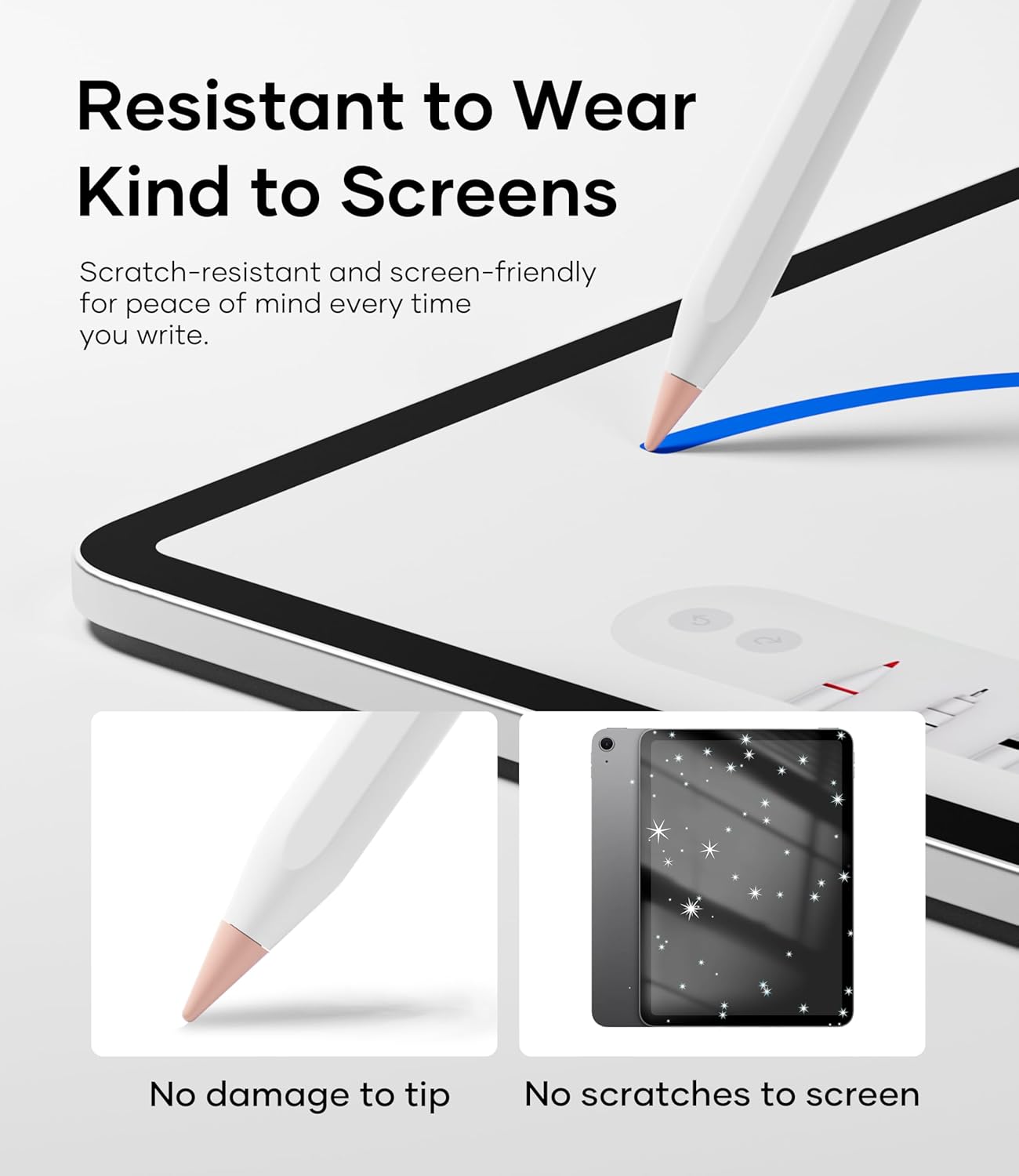 Replacement Pencil Tips for Apple Pencil Pro, Pen Tips for Apple Pencil 2nd Gen/1st Gen/USB-C, Wear-Resisting Pencil Nibs with Storage Box, Pen Nibs Set Compatible with Apple Pen (6 Pack, Pink)