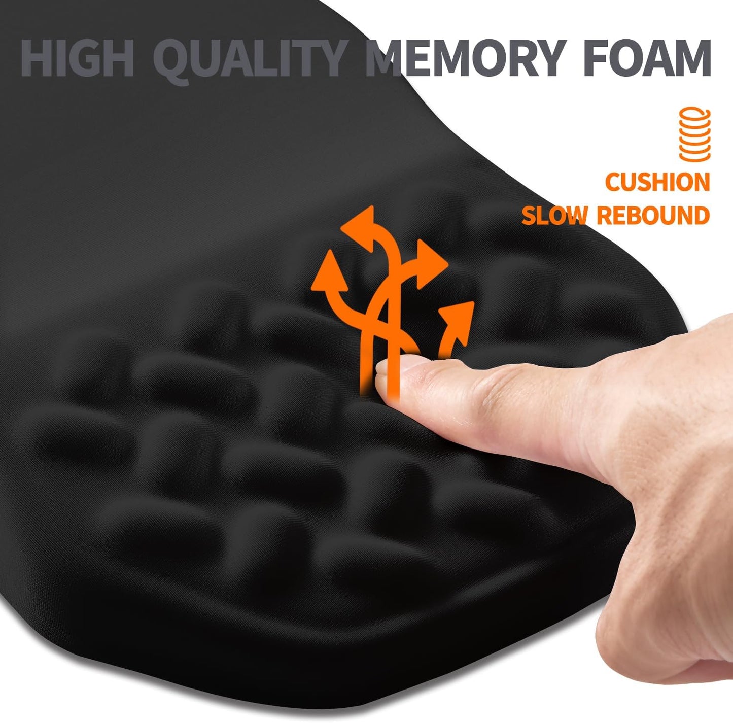 Ergonomic Slope Mouse Pad Wrist Support, Wrist Rest Mousepad for Carpal Tunnel Pain Relief with Massage Bulge and Slow Rebound Memory Foam (12x8 inch, Black)