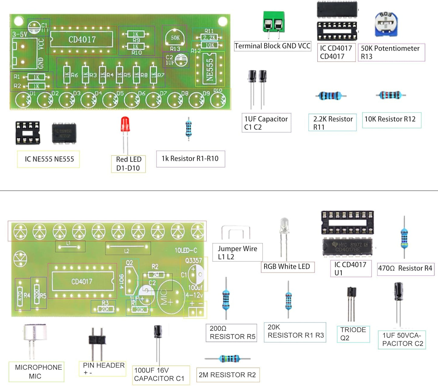 Soldering Practice Kit 5 DIY Electronics Projects Soldering Kit DIY Tesla Coil Simple Welding Skills Plug-in Circuit Kit Learn Soldering Kit for Beginners (5-Kits-TSL)