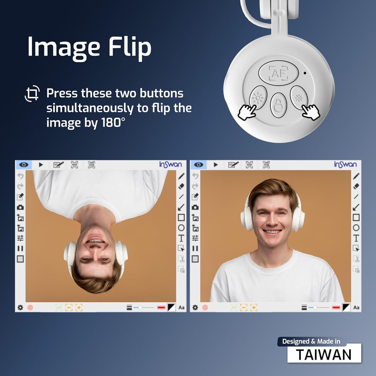 INS-1 USB Document Camera — 8MP Ultra HD, Auto Focus, LED Light, Built-in Microphone, Mac OS, Windows, Chromebook Compatible for Distance Learning, Remote Teaching, Web Conferencing, Live Demo