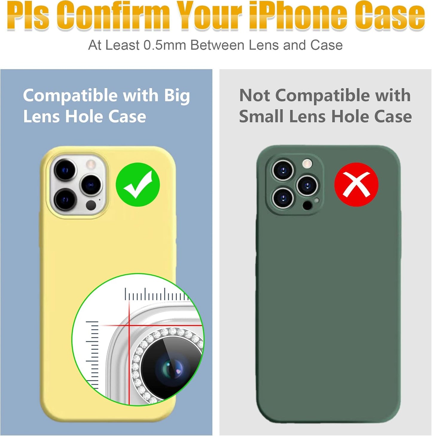 AGVEE 3+3 6 Pack for iPhone 13 Pro/Pro Max, Bling Diamond & Glitter Metal Ring 9H Tempered HD Glass Camera Cover Protector Film