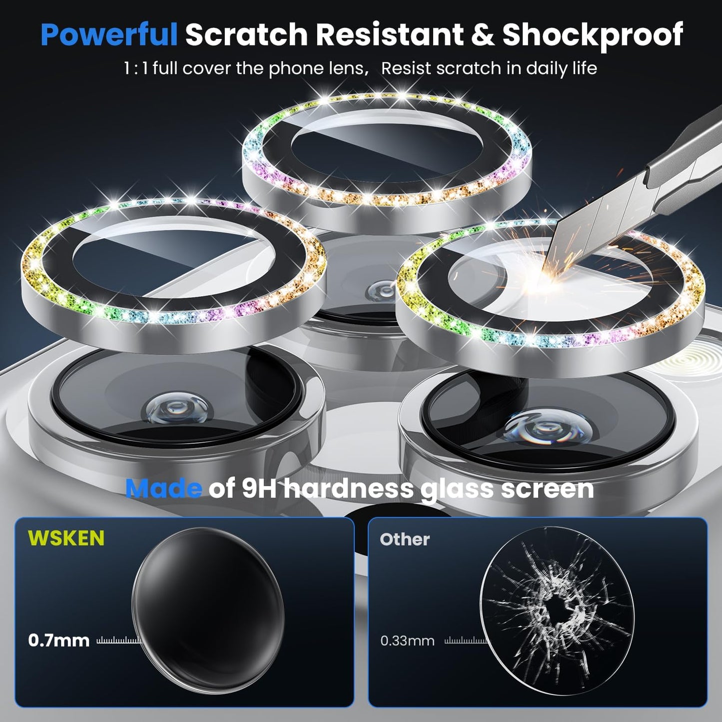 WSKEN for iPhone 16 Pro/iPhone 16 Pro Max Camera Lens Protector - [Original Shooting Model] Shatterproof Ultra HD Tempered Metal Glass Camera Screen Protector Cover Film Accessories