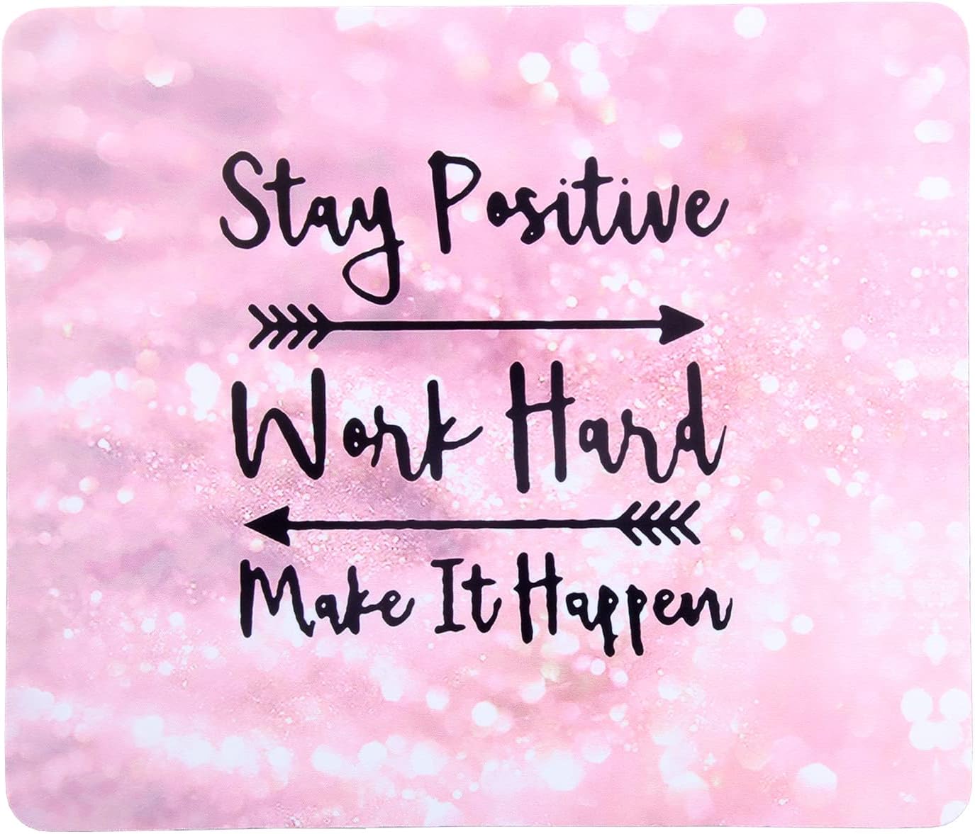 Mouse Pad, Gaming Mouse Pad, Non-Slip Rubber Base Mouse Mat with Designs for Laptop, Computer & Office, 9.5 x 7.9 x 0.12 inches (Pink Letter)