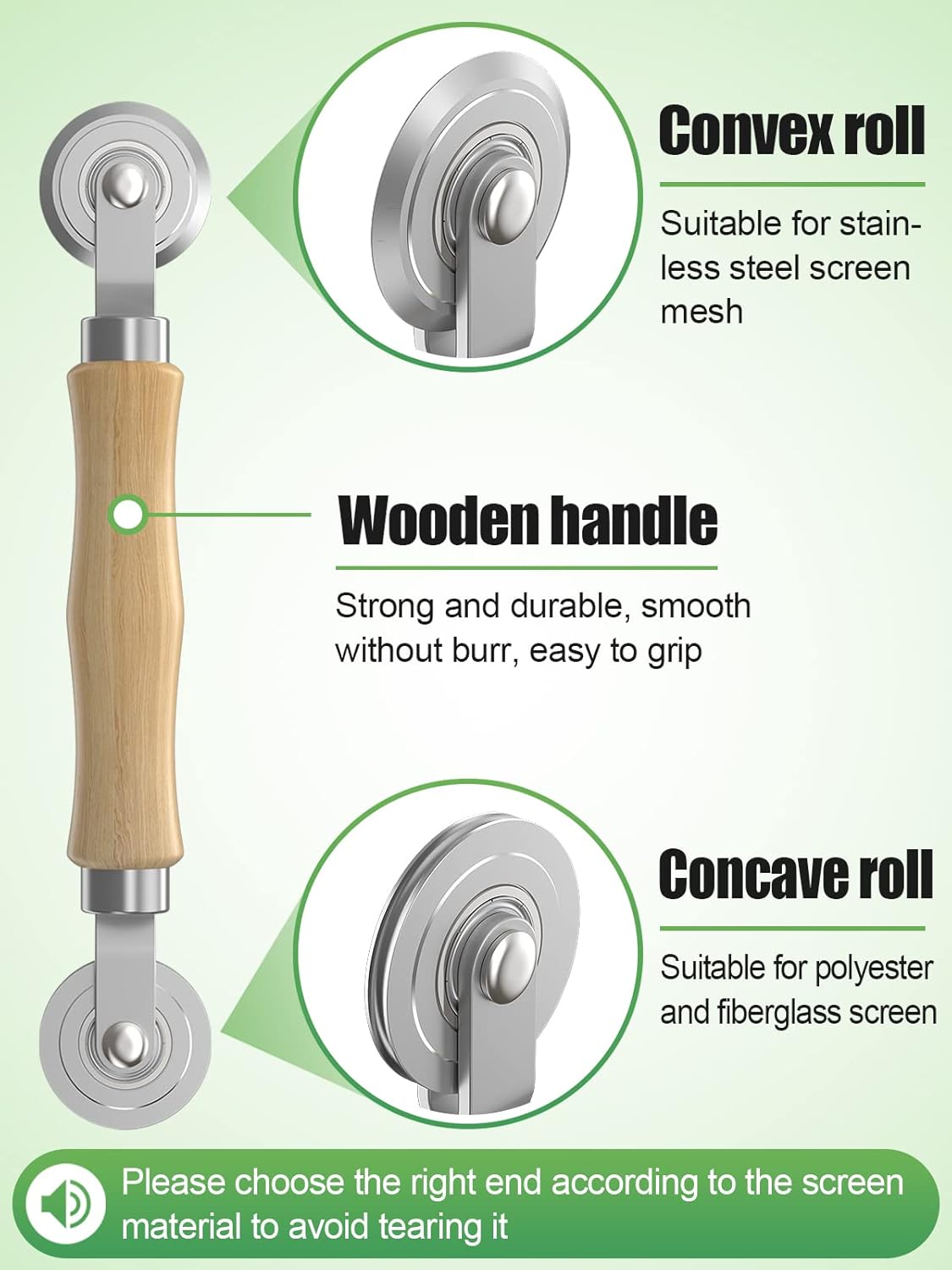 Screen Repair Kit - 3 in 1 Screen Tools Including Screen Roller Screen Spline (32 ft) Removal Hook and Instruction for Replacing & Installing Door Window Screens