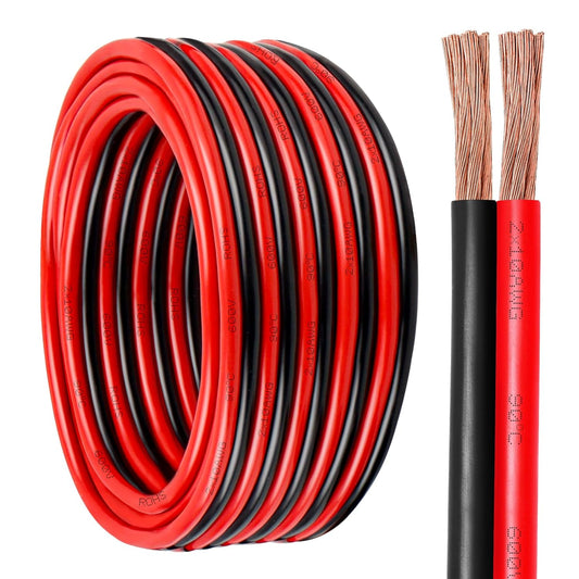 10 Gauge Wire 2 Conductors Copper Wire, 10 AWG Battery Cable Oxygen Free Copper Wire for Solar Panel, Automotive, Trailer, RV and Speaker (10 Gauge 100FT)