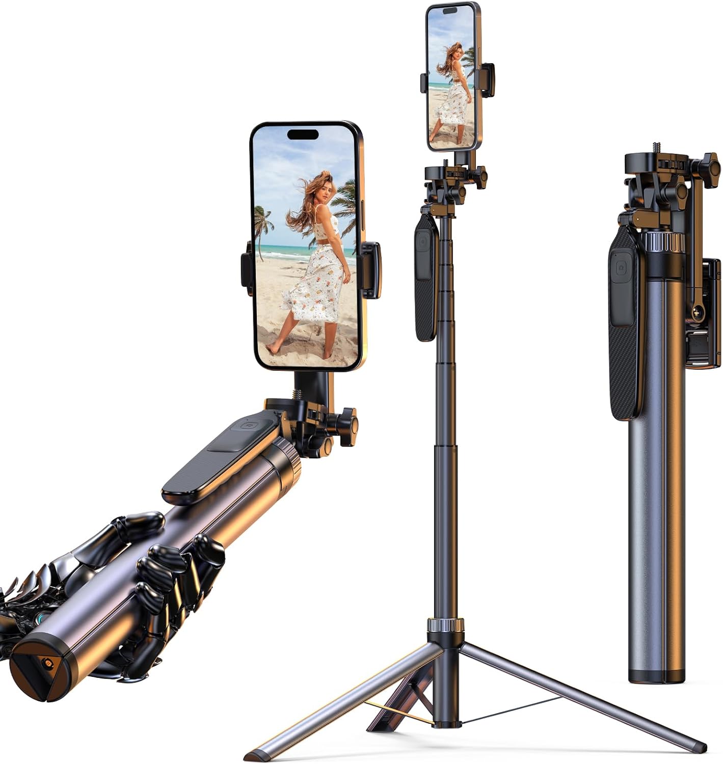 Tripod for iPhone, Selfie Stick for iPhone with Remote, Phone Tripod for Recording, Compatible with All Cell Phone and Camera X70 (80")