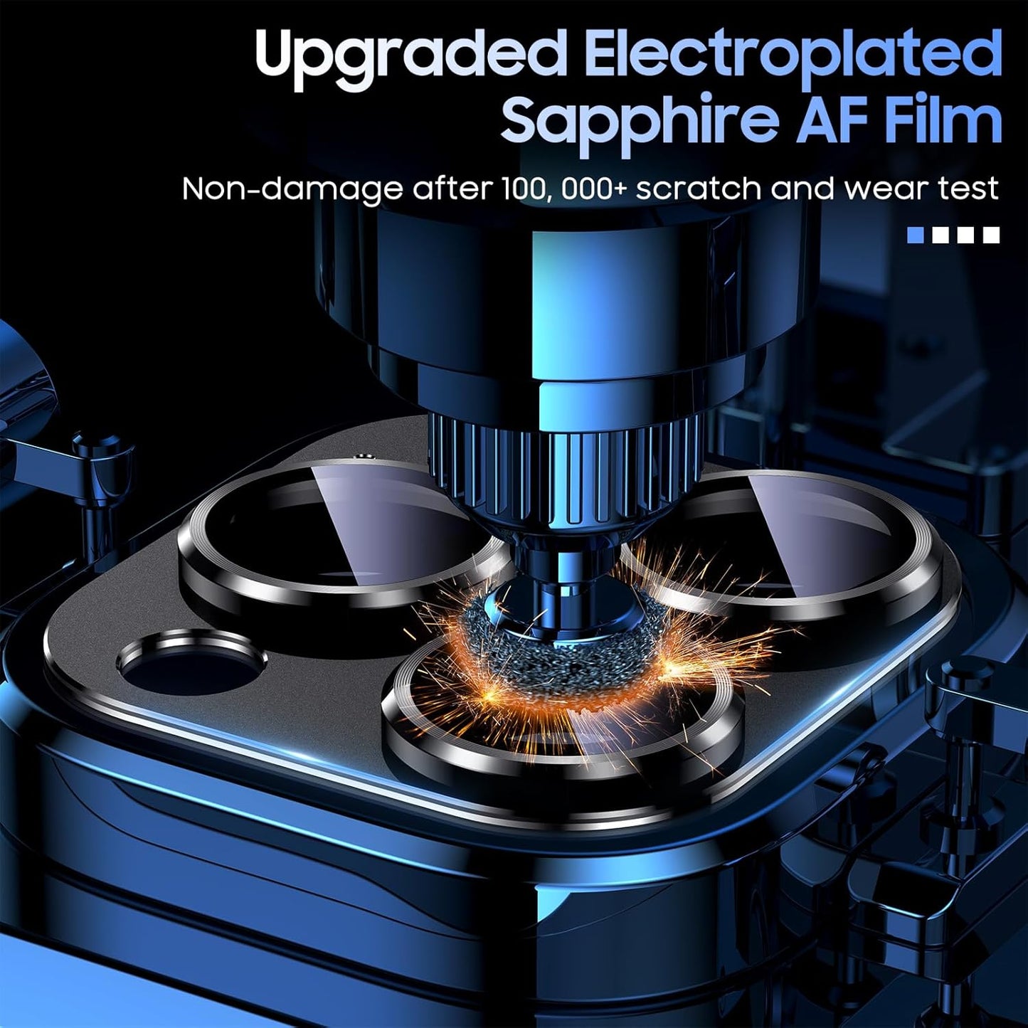 Uyiton Compatible with iPhone 15 Pro/iPhone 15 Pro Max Camera Lens Protector, [Not Easy to Break][Strong Adsorption][Case-Friendly] Metal Tempered Glass Rear Camera Screen Cover - Black, 2 Pack