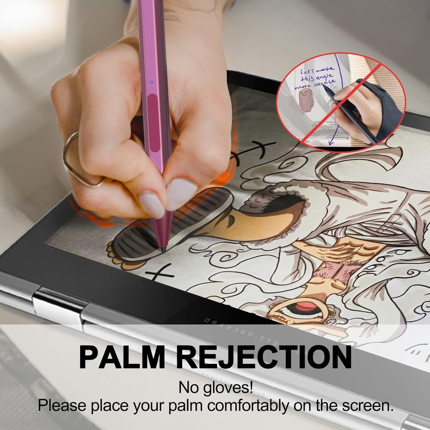 Stylus Pen for ASUS Transformer/ASUS Zenbook/ASUS Vivobook Flip/ASUS Notebook Touchscreen Laptop Tablet Rechargeable MPP 2.0 Tilt Pencil 4096 Pressure Sensitivity Microsoft MPP Protocol, Red