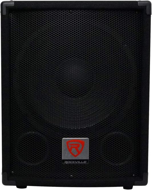 Rockville SBG1124 12" 600W Passive 4-Ohm Pro DJ Subwoofer, MDF Cabinet, Pole Mount, Deep Bass, for DJs and Small Venues
