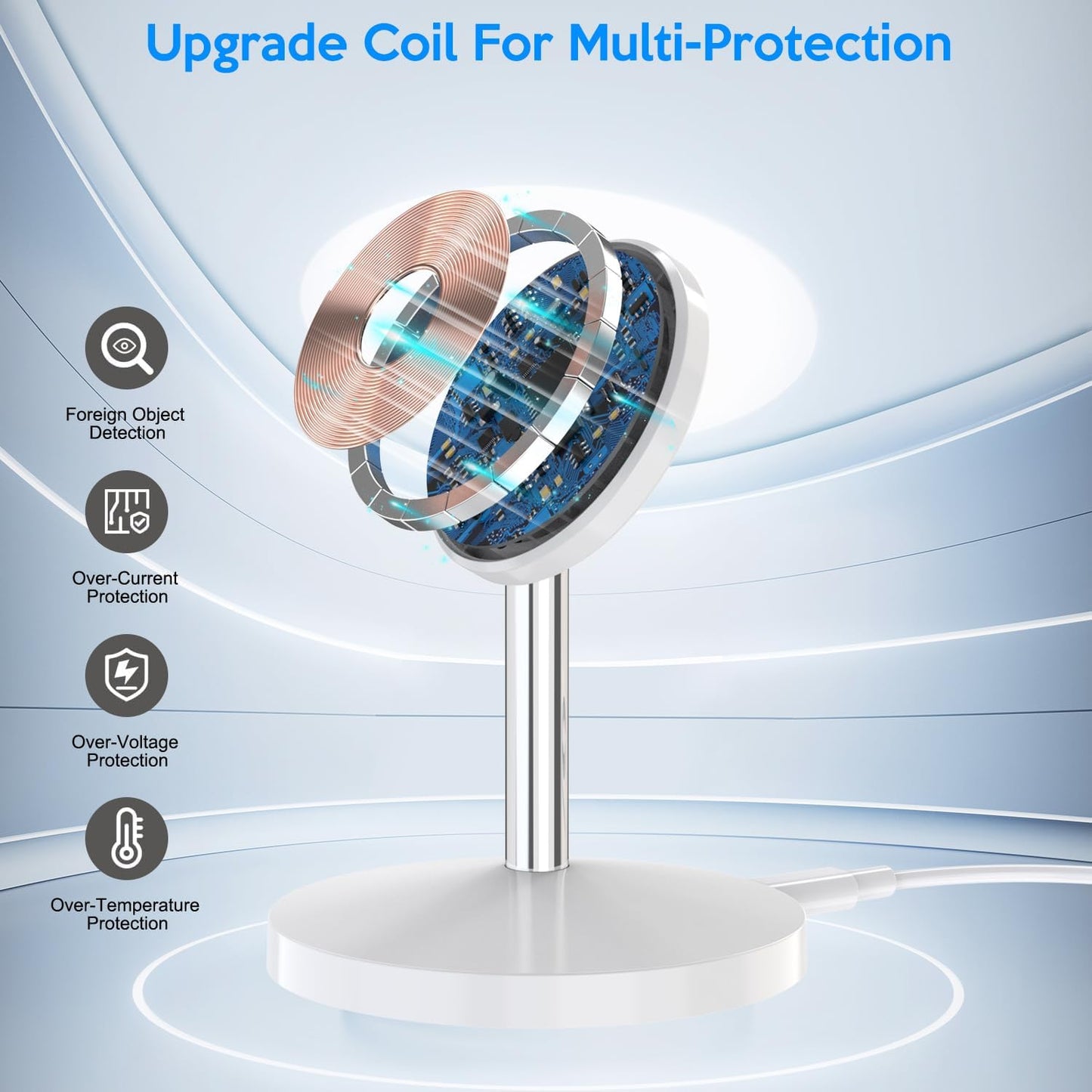 Magnetic Wireless Mag Safe Charger iPhone Stand,Magnet Wireless iPhone Charger Stand 6FT Fast Mag-Safe Charging Station Pad for Apple iPhone 16 Pro Max/16/16 Plus/15 Pro Max/14/13/12,AirPods Pro 2/3/4