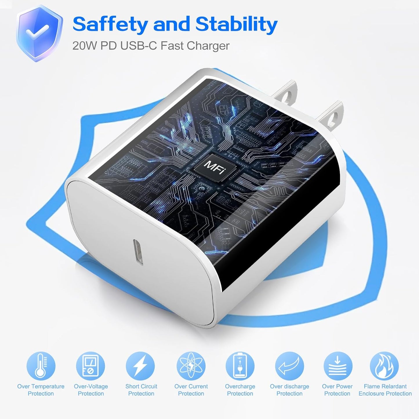 iPhone 16 Pro Charger Fast Charging 20W USB C Charger Block,2Pack Quick Type C Chargers with 6FT USB C Charging Cable Cord for iPhone 16 Pro Max/16 Pro/16e/16/iPhone 15 Pro Max/15 Pro/15 Plus,iPad Pro