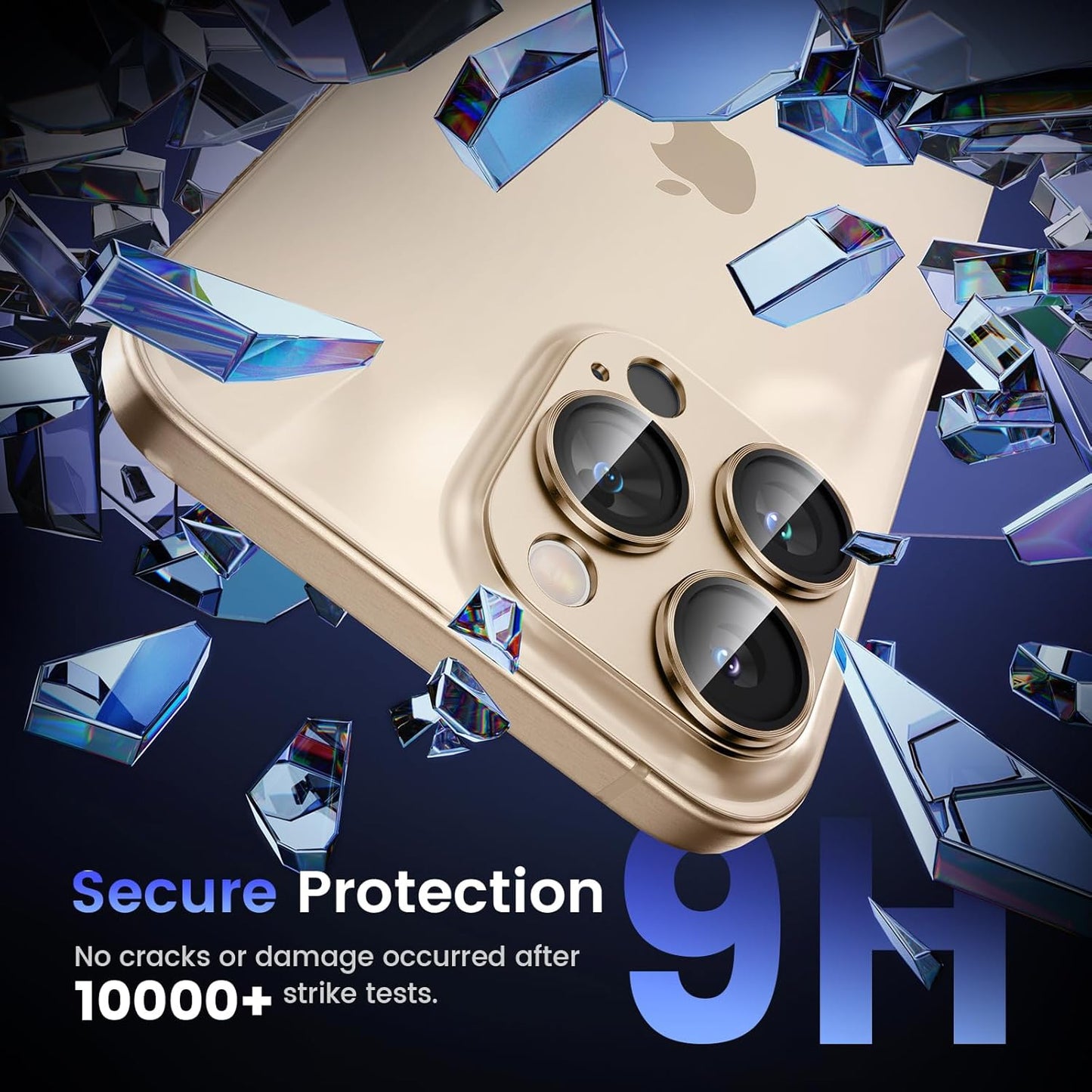 Tensea for iPhone 16 Pro/iPhone 16 Pro Max/iPhone 15 Pro/iPhone 15 Pro Max Camera Lens Protector, Metal Aluminum Alloy Tempered Glass Cover Camera Screen Protector Accessories, Case Friendly