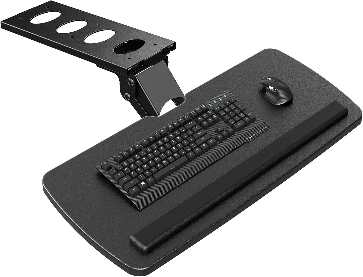 HUANUO Keyboard Tray Under Desk, 360 Adjustable Under Desk Keyboard Tray Slide Out, Ergonomic Pull Out Keyboard Tray Under Desk, 25"W x 9.84"D