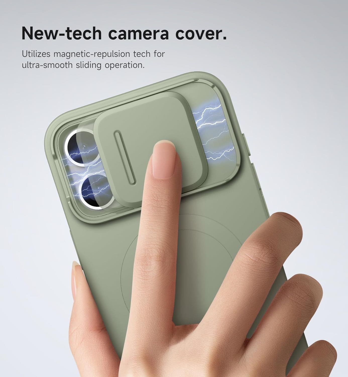 SURITCH for iPhone 16 Pro Max Case with Magnetic Camera Slide Cover and Adjustable Kickstand, Compatible with MagSafe, Shockproof Bumper Case Slim Protective Cover 6.9 Inch, Green