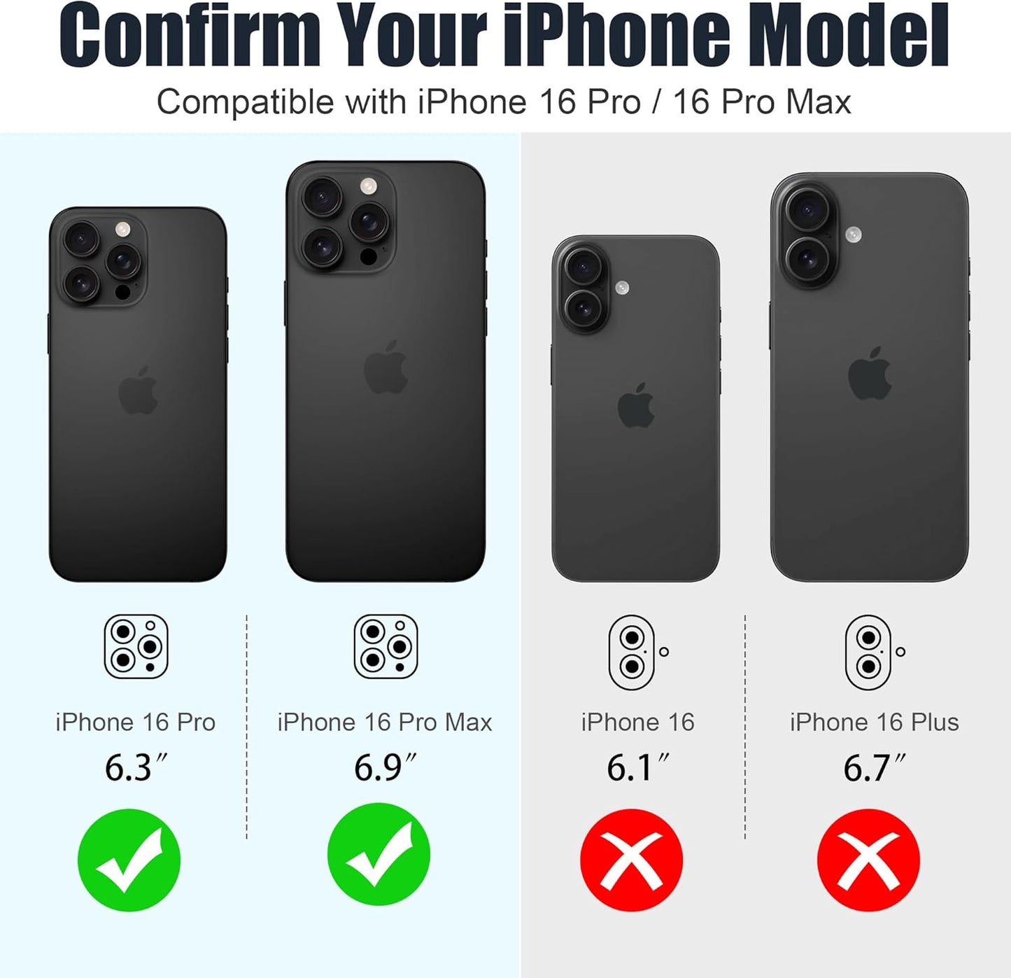 AGVEE 3+3 6 Pack for iPhone 16 Pro 6.3" / 16 Pro Max 6.9" Camera Lens Cover Protector, Bling Glitter & CD-Textured Metal Ring 9H Tempered HD Glass Camera Cover Protector Film, Glitter-Black