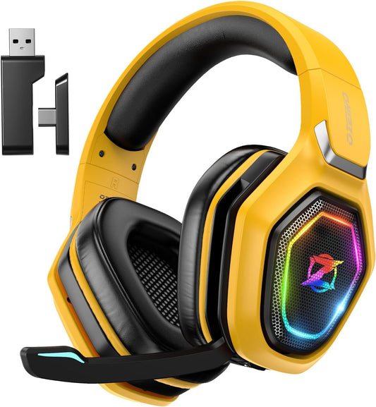 Wireless Gaming Headsets for PC, Ps5, Ps4 - Lossless Audio USB-A & USB-C Gaming Headphones with Flip Mic, 30-Hr Battery Bluetooth Headset for Switch, Laptop, Mobile, Mac