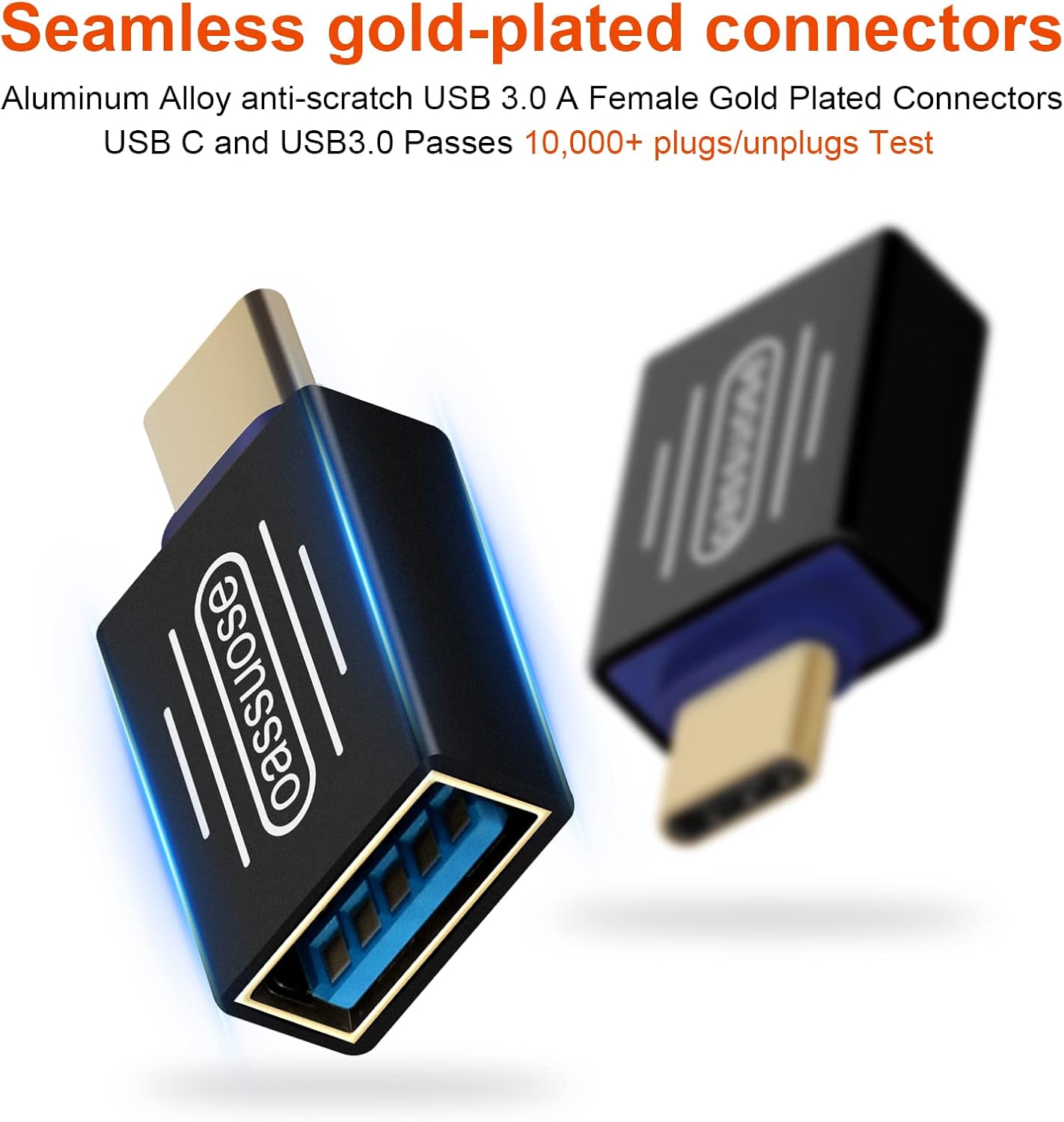 USB C to USB 3.0 Adapter [4-Pack Gold-Plated]，USB C Male to USB 3.0 Female OTG Adapter for MacBook Pro 2020,MacBook Air 2020,iPad mini/Pro 2021,iMac 2020 and Other Type C Devices (Red)