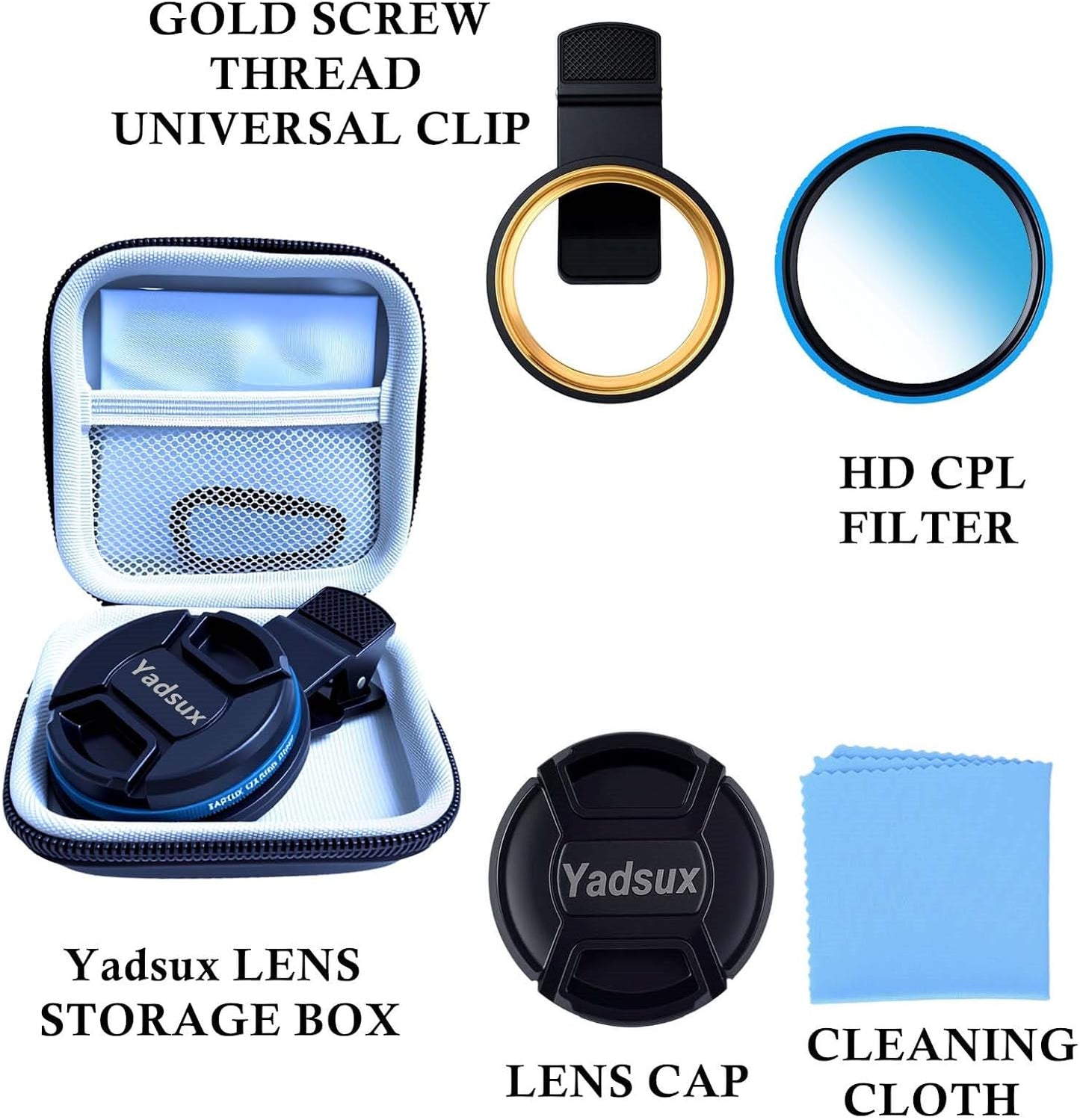 52mm Phone CPL Polarizer Lens Filter Kit, iPhone Camera Attachment, Compatible with iPhone 12-16 Pro/Pro Max (Red Filter)